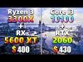 Ryzen 3 3300X + RX 5600 XT vs Core i3 10100 + RTX 2060