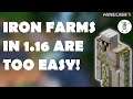 Build An Iron Farm In 3 Minutes [TUTORIAL] - Minecraft 1.16+ - Simple Design Never Stops Working