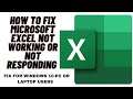 How to Fix Microsoft Excel Has stopped Working or Not Responding