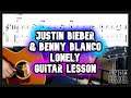 Justin Bieber & benny blanco - Lonely Guitar Lesson Tutorial
