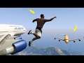 Can you jump from one Airplane to another ? - GTA V (stunt experiment)
