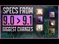 HOW and WHICH Specs changed the most from 9.0.5 to 9.1 & Who is doing BEST with the LEAST changes!