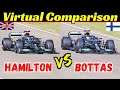 Lewis Hamilton vs Valtteri Bottas Virtual Comparison, Mercedes-AMG F1 W10, Imola Circuit, 2022 Tyres