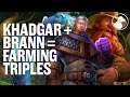 Using Khadgar and Brann to farm Megasaurs | Dogdog Hearthstone Battlegrounds