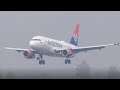 AirSERBIA Airbus A319 Emerges from the Deep Fog Prior to Landing at Belgrade! - A319 Foggy Arrival -