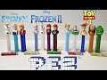 Frozen, FROZEN II vs TOY STORY 4 Pez Candy Dispenser 2019 Full Collection