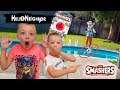 Hello Neighbor in Real Life! Smashers Toy Scavenger Hunt! Throws Toys in Our Pool!!!