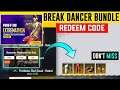 New Redeem Code Today😍|Break Dancer Bundle Redeem Code | ff Redeem Codes | #freefireredeemcode