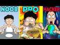NOOB vs PRO vs HACKER in Food Fighter Clicker