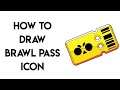 How to draw Brawl Pass Icon - Brawl Stars Step by Step