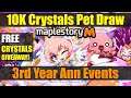 Maplestory m - 3rd Year Anniversary Events! 2 Free Code and 10k Pets Draw Livestream