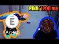 Playing on ULTRA LAGGY 1000 MS PING SERVER | Roblox Jailbreak