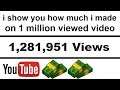 This is how much youtube paid me for 1 million viewed video