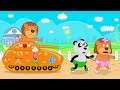 Lion Family Children Draw and Make a Toys of Cardboard Cartoon for Kids