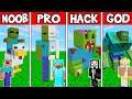 Minecraft: ZOMBIE HOUSE BUILD CHALLENGE - NOOB vs PRO vs HACKER vs GOD in Minecraft