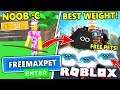 I GOT FREE PET AND BEST WEIGHT CODES AND BECAME #1 IN FITNESS SIMULATOR! Roblox