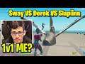 Sway vs Derek vs Slapin 1v1v1 Buildfights!