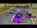 Free fire McLaren Purple Car skin Ability Test || TBG YT