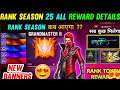 New Rank Season 25 Rewards | free fire season 25 rank kab ayega | free fire new event