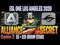Secret vs Alliance Game 2 | Bo3 | Group Stage EU + CIS ESL ONE LOS ANGELES | DOTA 2 LIVE