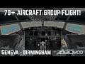 Real 737 Pilot LIVE | MEMBERS GROUP FLIGHT #15 | Geneva - Birmingham | X-Plane 11
