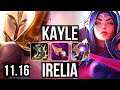 KAYLE vs IRELIA (MID) | Rank 4 Kayle, 74% winrate, 7 solo kills, Legendary | JP Master | v11.16