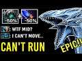 WTF CAN'T RUN -100% Slow Skadi + Scepter Blue Eyes White Dragon Mid vs 1 Shot PA Epic Game Dota 2