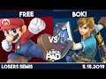 Boki (Link/Young Link/Meta Knight) vs Free (Mario) | Losers Semis | The Launch Pad #6