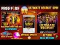 Ultimate Recruit Spin Return 😯 || Real Or Fake? || Official Update || Halloween Event || Free Fire