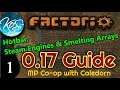 Factorio Guide 0.17 Ep 1: HOTBAR, STEAM POWER & SMELTING ARRAY -  MP w/ Caledorn!