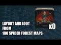 Layout and Loot from 100 Spider Forest Maps