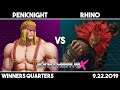 PenKnight (Alex) vs Rhino (Akuma) | Winners Quarters | Synthwave X Three