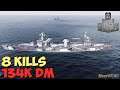 World of WarShips | Izmail | 8 KILLS | 134K Damage - Replay Gameplay 1080p 60 fps