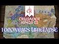 Crusader Kings 3 - 1000 years Timelapse (867 start)