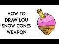 How to draw Lou Snow Cones Weapon - Brawl Stars Step by Step