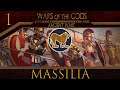 Massive 24000 men battle 1# Wars of the gods mod - Total war : Rome II - Masilia Campaign let's play