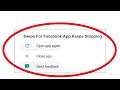 Swipe For Facebook App Keeps Stopping Error In Android & Ios