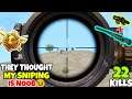 They Think i Am A NOOB Sniper So They Kept Peeking and it Was A Mistake in PUBG Mobile • (22 KILLS)
