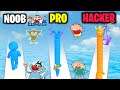 NOOB vs PRO vs HACKER in Long Neck Run with Oggy Shinchan and Jack