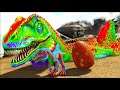 Pai Concavenator Super Protetor! Ataque dos X-Tiranossauros Biônicos! Ark Genesis Dinossauros #1