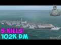 World of WarShips | Max Immelmann | 5 KILLS | 102K Damage - Replay Gameplay 1080p 60 fps