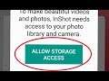 InShot App || Allow Storage Access Problem Solve