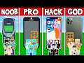 Minecraft: PHONE HOUSE BUILD CHALLENGE - NOOB vs PRO vs HACKER vs GOD in Minecraft