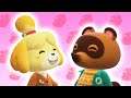 Isabelle and Tom Nook sing Bubblegum K.K. in Animal Crossing: New Horizons