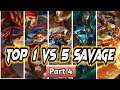 TOP 1 VS 5 SAVAGE Moment - Part 4 | Mobile Legends 2021 | Noe Sajalah