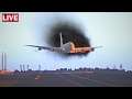Etihad Airbus A380 Emergency Landing at Dubai Airport [Engine Fire]