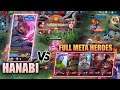 HANABI VS FULL META HEROES ! SOLO RANK - TOP GLOBAL HANABI - MLBB -