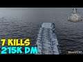World of WarShips | Lexington | 7 KILLS | 215K Damage - Replay Gameplay 1080p 60 fps