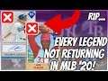 10+ HUGE Legends NOT Coming Back In MLB The Show 20 Diamond Dynasty (Removed Legends)