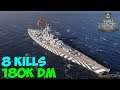 World of WarShips | Bismarck | 8 KILLS | 180K Damage - Replay Gameplay 4K 60 fps